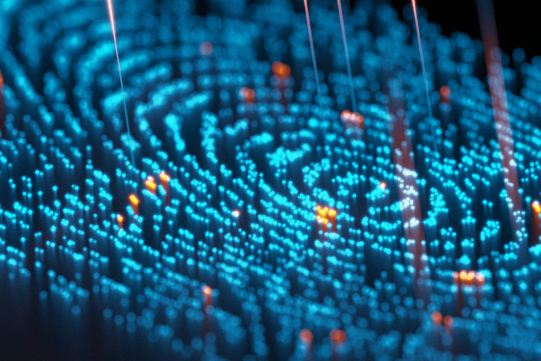 Abstract fingerprint pattern in blue light representing identity-based zero trust security